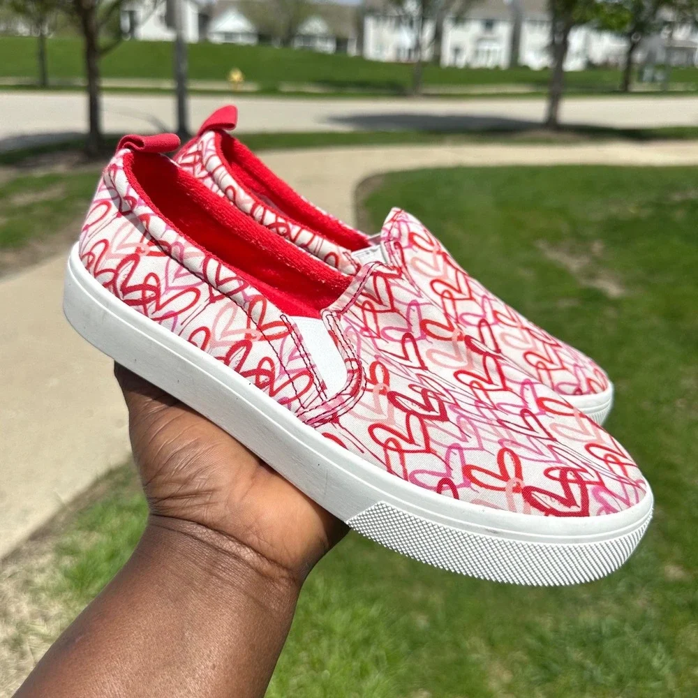 Skechers x JGoldcrown Poppy Drippin Love Women's‎ Slip On Sneakers Size 8 Red